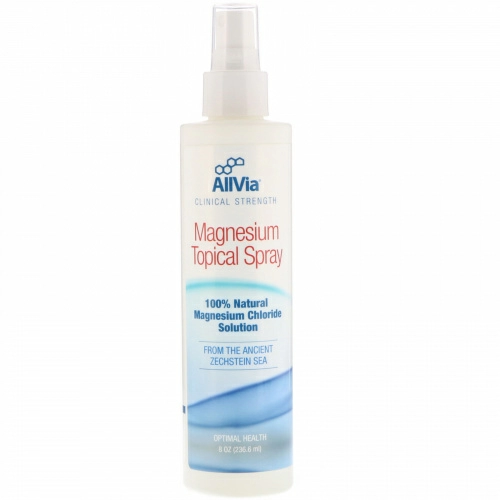 AllVia, Magnesium Topical Spray, Unscented, 8 oz (236.6 ml)