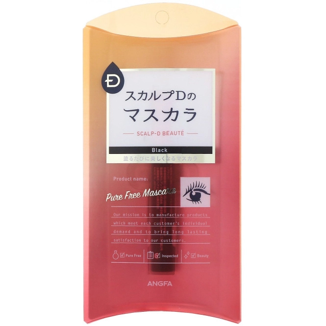 Angfa, Scalp-D Beaute, тушь для ресниц без вредных химических примесей, черная, 6 г