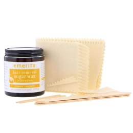 Emerita, Hair Removal Sugar Wax kit for Face and Body, Organic, 5.5 oz (155 g)