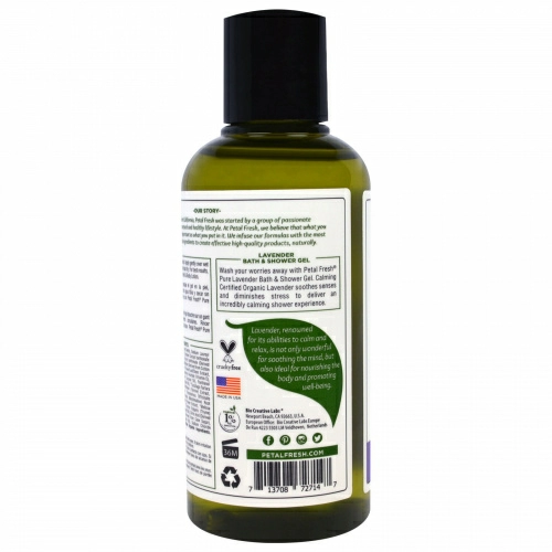 Petal Fresh, Pure, Смягчающий  Гель для Ванны и душа, Лаванда, 3 жидких унций (90 мл)