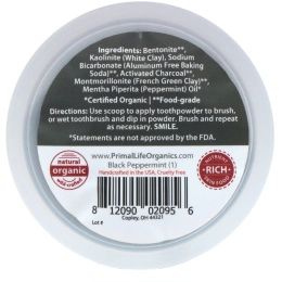 Primal Life Organics, Зубной порошок для грязного рта, черная перечная мята, 1 унция (28 г)