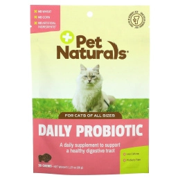 Pet Naturals, Пробиотик для ежедневного приема, для кошек, все размеры, жевательные таблетки, 30 жевательных таблеток, 36 г (1,27 унции)