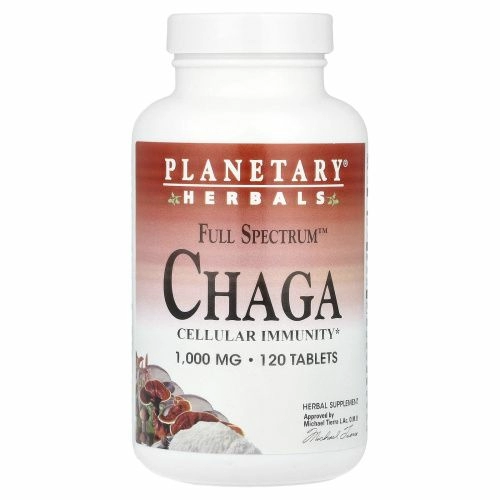 Planetary Herbals, Чага полного спектра, 1000 мг, 120 таблеток
