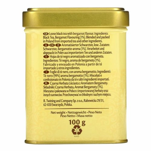 Twinings, Чай Earl Grey россыпью, 3,53 унции (100 г)