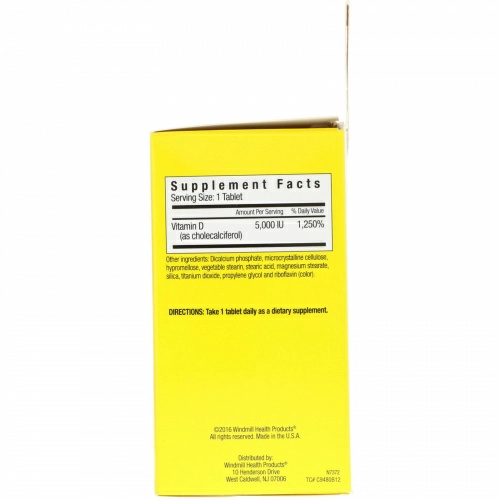 Sunshine, Vitamin D3, 5000 МЕ 30 Tablets