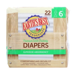 Earth's Best, TenderCare, Premium Earth Friendly, Diapers, Size 6, 35 + lbs, 22 Diapers
