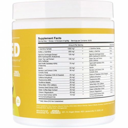 Sparta Nutrition, Сверхмощный жиросжигатель высшего качества с липолитическим эффектом Hydra Shred, ананас, 9,52 унц. (270 г)