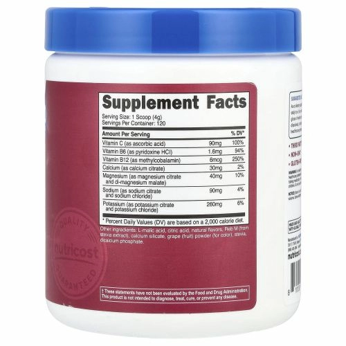 Nutricost, Электролиты, улучшенный комплекс для увлажнения, виноград, 468 г (1 фунт)