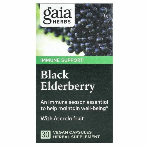 Gaia Herbs, Черная бузина, 30 веганских капсул