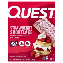 Quest Nutrition, протеиновый батончик, клубничное песочное печенье, 4 шт. по 60 г (2,12 унции)