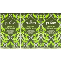 Pukka Herbs, Высококачественный чай маття, 3 пакета, по 20 пакетиков-саше с травяным чаем