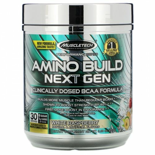 Muscletech, Amino Build Next Gen, аминокислоты нового поколения, белая малина, 283 г (9,98 унции)