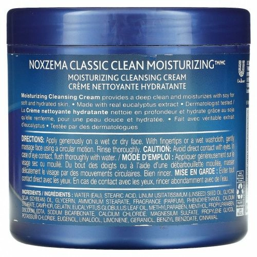 Noxzema, Classic Clean, Увлажняющий очищающий крем, эвкалипт, 12 унций (340 г)