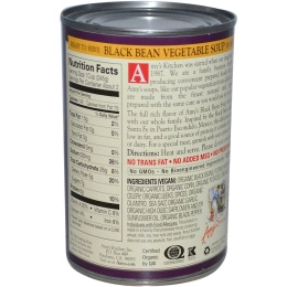 Amy's, Органические супы, черная фасоль и овощи с низким содержанием жира, 14,5 унции (411 г)