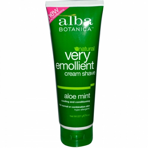 Alba Botanica, Смягчающий крем для бритья, алоэ и мята, 8 унций (227 г)