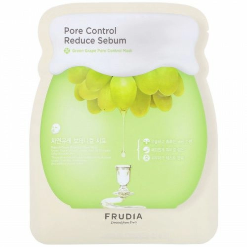 Frudia, Pore Control Reduce Sebum, Green Grape Pore Control Mask, 5 Sheets, 0.91 oz (27 ml) Each