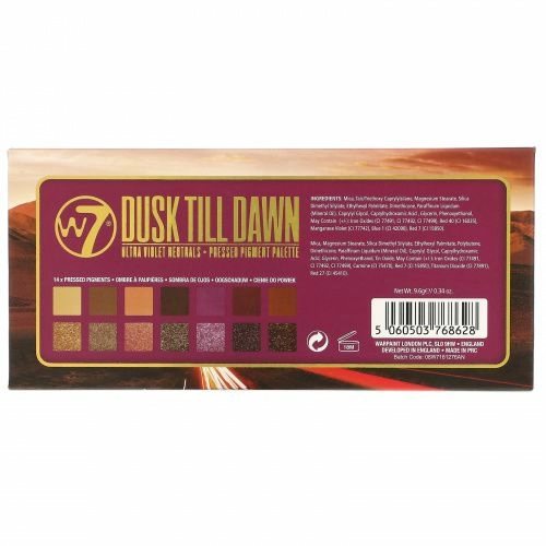 W7, Dusk Till Dawn, Ultra Violet Neutrals, палитра прессованных пигментированных теней, 9,6 г (0,34 унции)