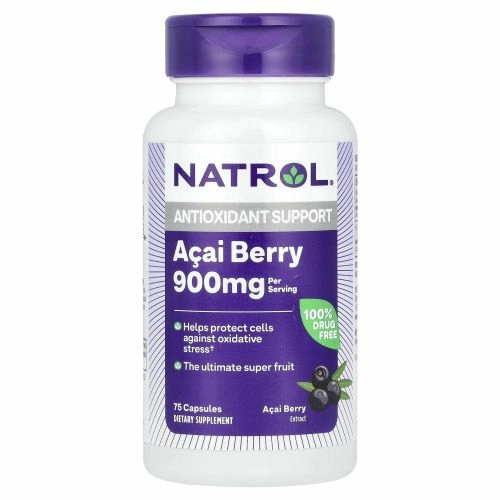 Natrol, Ягоды асаи, 1000 мг, 75 вегетарианских капсул