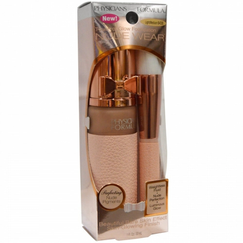 Physicians Formula, Nude Wear, основа для макияжа Touch of Glow, тон светлый/средний, 1 жидкая унция (30 мл)