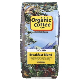 Organic Coffee Co., Breakfast Blend, кофе, молотый, средняя обжарка, 340 г (12 унций)