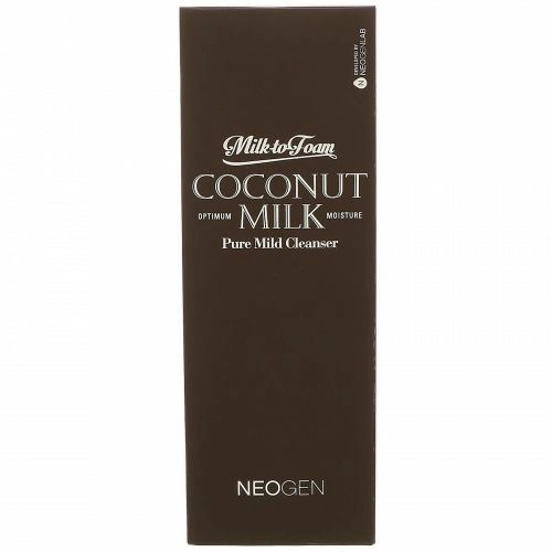 Neogen, Milk to Foam Coconut Milk, Pure Mild Cleanser, 9.9 fl oz (300 ml)