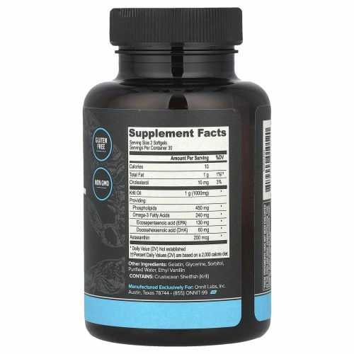Onnit, масло криля, незаменимые жирные кислоты, 60 мягких капсул