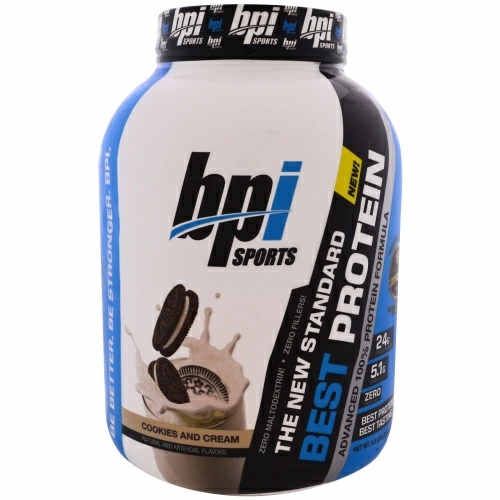 BPI Sports, Лучший протеин, передовая формула 100%-ного протеина, печенье и сливки, 5,2 фунта (2363 г)