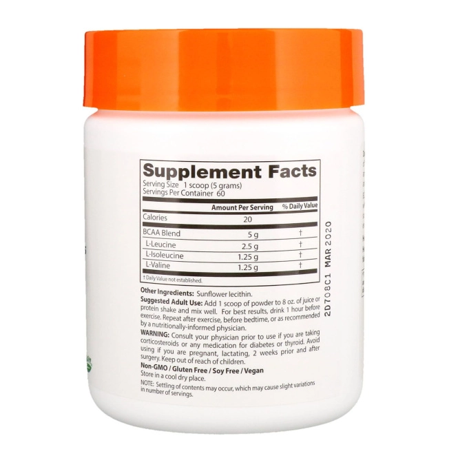 Doctor's Best, Аминокислота BCAA в виде растворимого порошка, 300 г