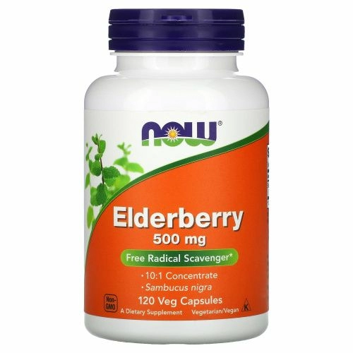 Now Foods, бузина, 500 мг, 120 растительных капсул