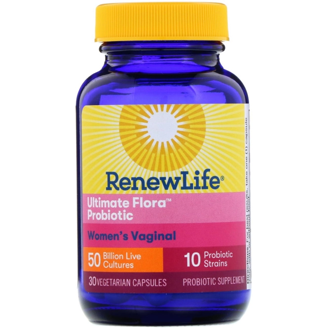 Renew Life, Women's Vaginal, Ultimate Flora Probiotic, 50 миллиардов живых бактерий, 30 вегетарианских капсул