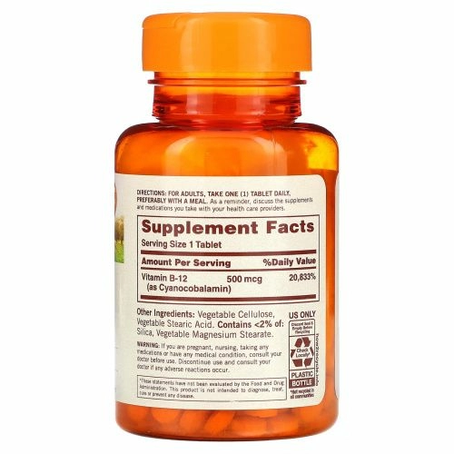 Sundown Naturals, B-12, 500 мкг, 200 таблеток