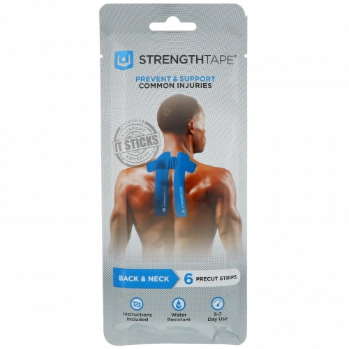 Strengthtape, Кинезиологическая лента, Для спины и шеи, 6 нарезанных лент