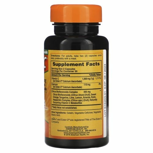 American Health, Эстер-C, 500 мг, 60 капсул