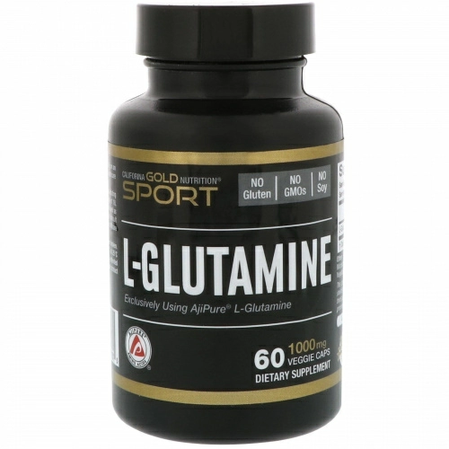 California Gold Nutrition, L-глутамин, AjiPure, 1000 мг, 60 вегетарианских капсул