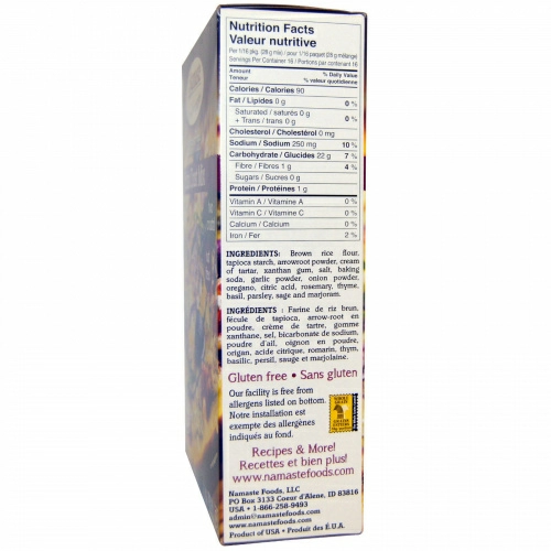 Namaste Foods, Смесь для выпечки пиццы с корочкой, не содержит глютен, 16 унций (454 гр)