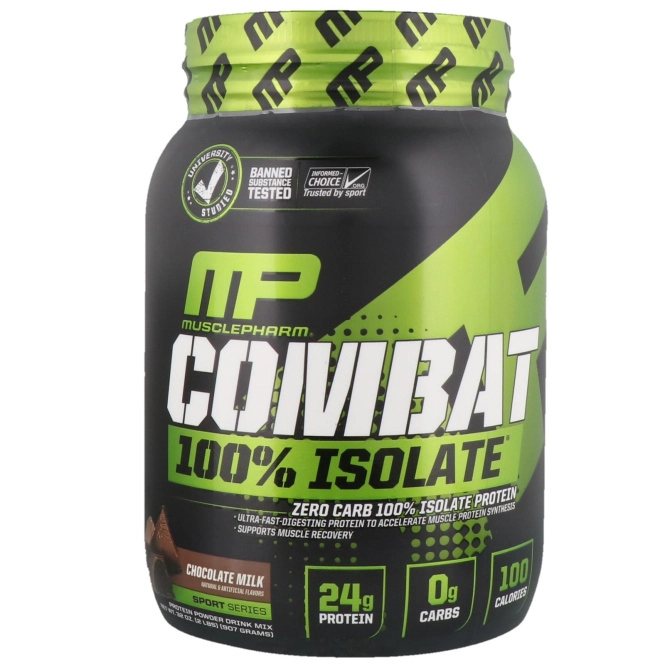 MusclePharm, изолированный белок Combat 100%, молочный шоколад, 32 унций (907 г)