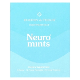 NeuroGum, NeuroMints, энергия и концентрация, перечная мята, 6 пакетиков по 12 шт.