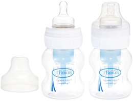 Dr. Brown's, Natural Flow, Wide-Neck, Level 1, 0 + Months, 2 Pack Bottles, 4 oz (120 ml) Each