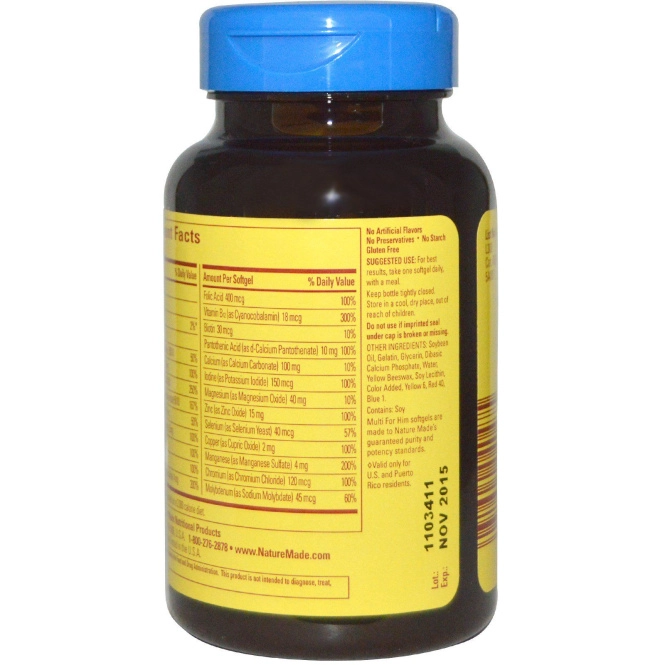 Nature Made, Мультивитамины для мужчин, 60 гелевых капсул