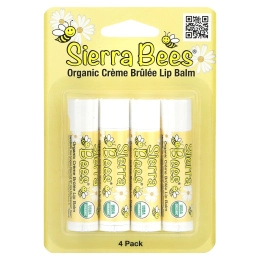 Sierra Bees, Органические бальзамы для губ, крем брюле, 4 в упаковке, по 4,25 г (0,15 унц.) каждый