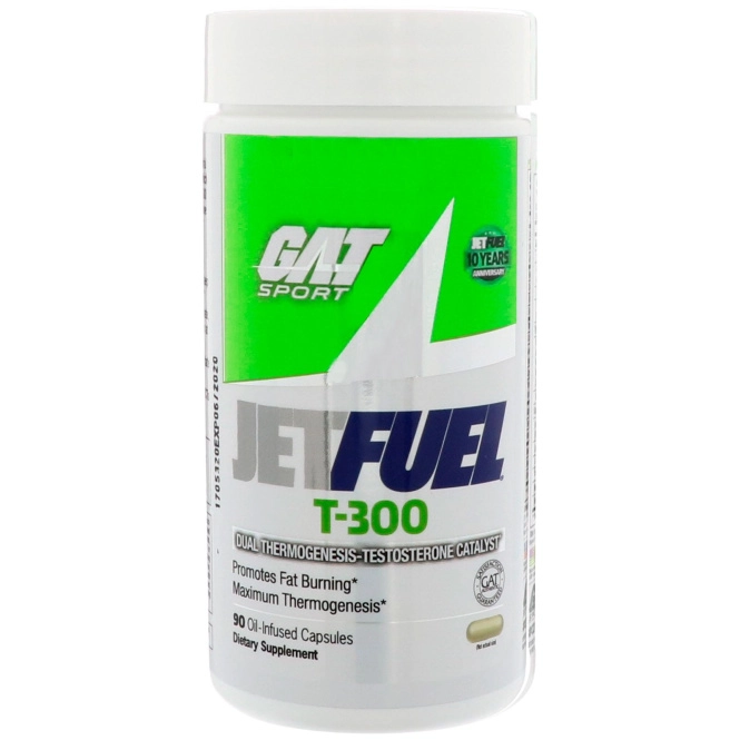 GAT, Реактивное топливо T-300, Двойной катализатор термогенеза и тестостерона, 90 капсул с маслом