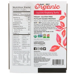 Raw Rev, Органический, шоколадно-малиновый трюфель, 12 батончиков, 1,8 унц. (51 г) каждый