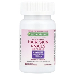 Nature's Bounty, Optimal Solutions®, для здоровья волос, кожи и ногтей, 30 капсул с быстрым высвобождением