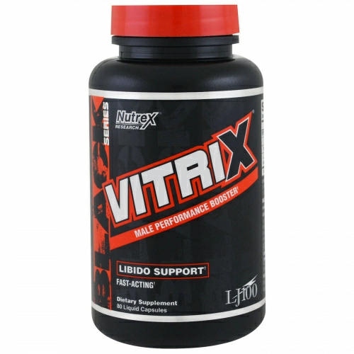 Nutrex Research, Черная серия, Витрикс, поддержка либидо, 80 жидких капсул