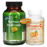 Irwin Naturals, High Potency D3 & K2 Complex, 60 Liquid Soft-Gels