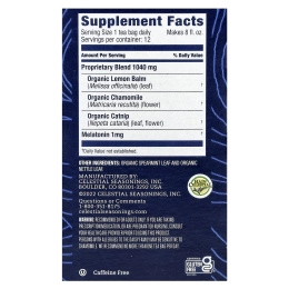 Celestial Seasonings, Tea Well, для сна, ромашка и мята, без кофеина, 12 чайных пакетиков, 14 г (0,5 унции)