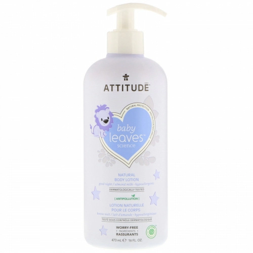 ATTITUDE, Baby Leaves Science, натуральный лосьон для тела, миндальное молоко, 473 мл