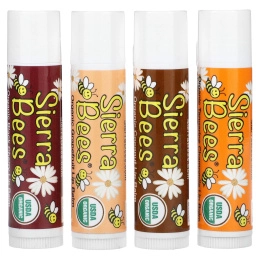 Sierra Bees, Органический бальзам для губ, ассорти, 4 пакетика, 0,15 унций (4,25 г) каждый