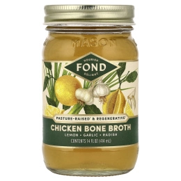 FOND Bone Broth, бульон из куриных костей, лимон и чеснок, 414 мл (14 жидк. унций)