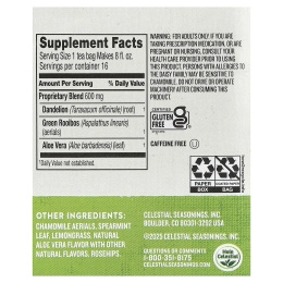 Celestial Seasonings, очищающая смесь, одуванчик, без кофеина, 16 чайных пакетиков, 27 г (0,96 унции)